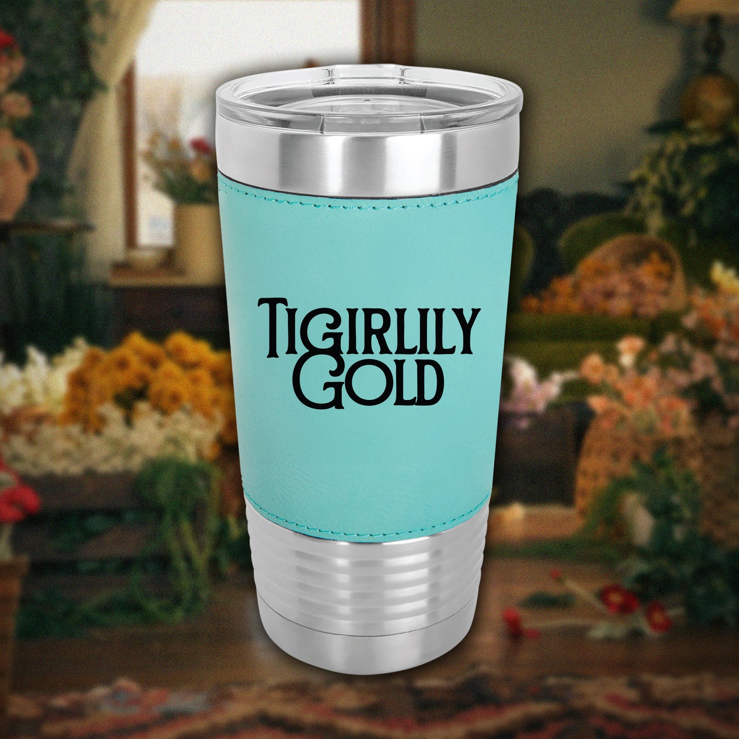 Tigirlily Gold Leather Tumbler