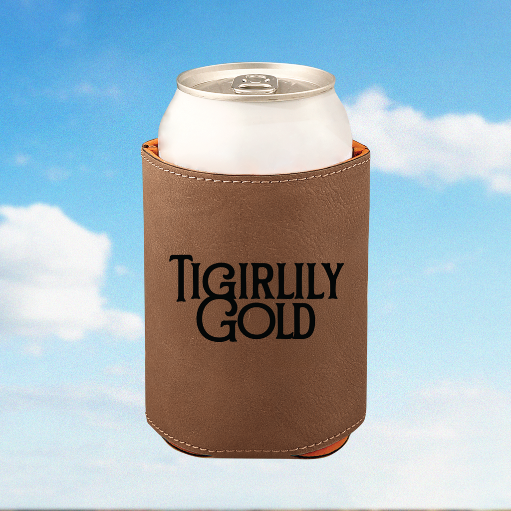 Tigirlily Gold Leather Koozie